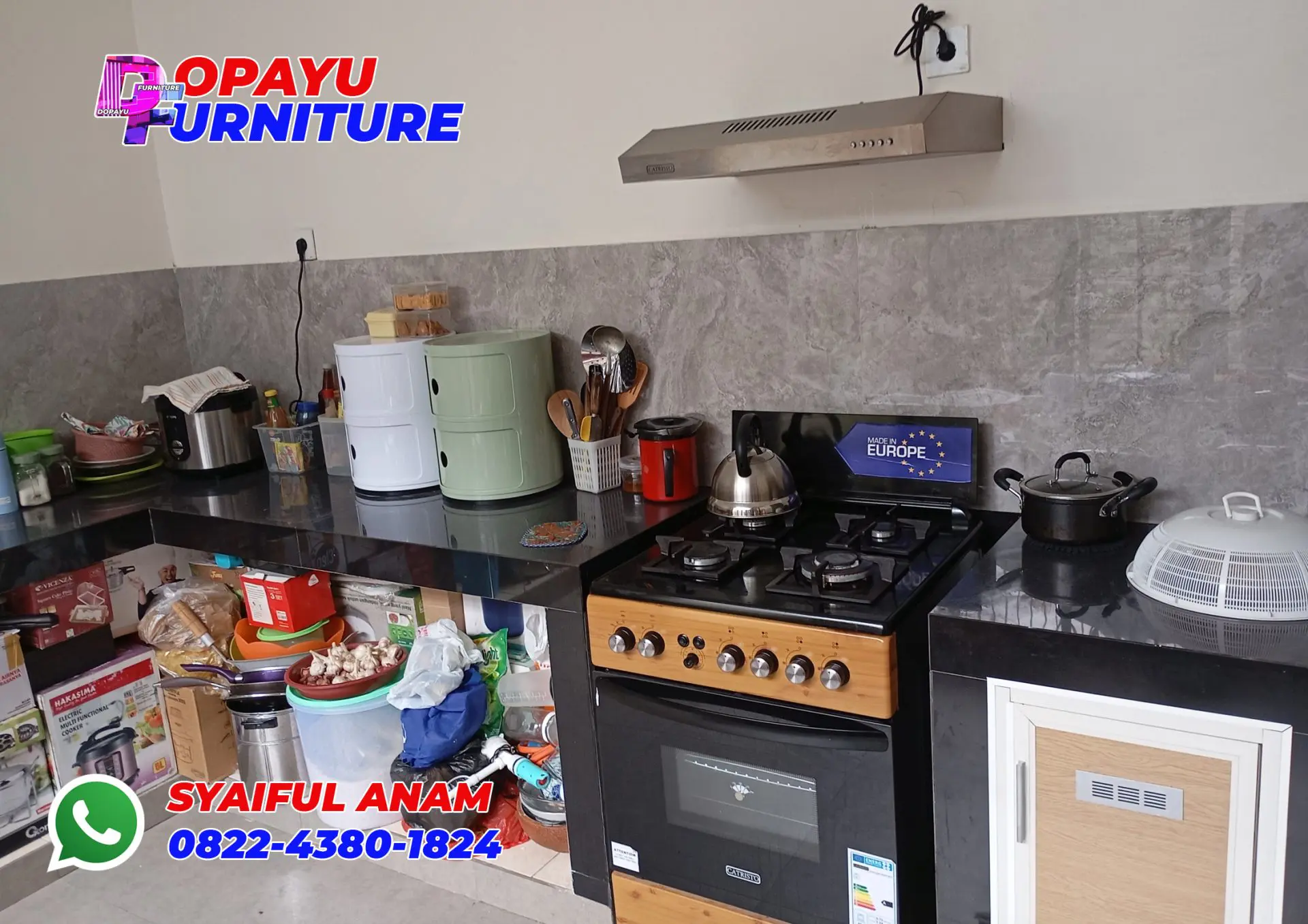 Pembuatan Kitchen Set Aluminium Frameless Putih di Citra Garden Buduran Sidoarjo